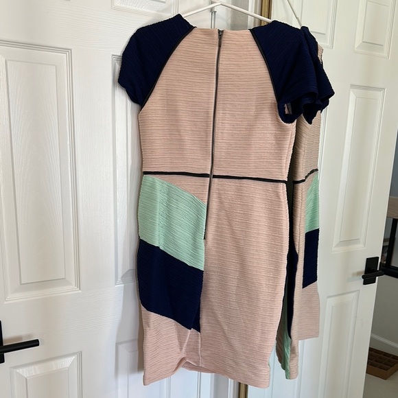Maeve Navy and Pink Textured Dress - Picture 3 of 4